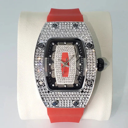 Luxury Diamond Women’s Watch | Tonneau Ice-Out Waterproof Sport Clock - Maison Novaire