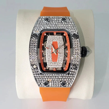 Luxury Diamond Women’s Watch | Tonneau Ice-Out Waterproof Sport Clock - Maison Novaire