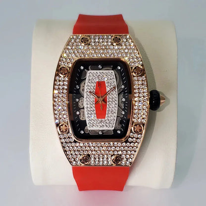Luxury Diamond Women’s Watch | Tonneau Ice-Out Waterproof Sport Clock - Maison Novaire