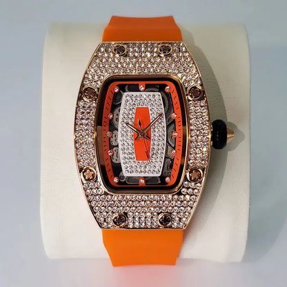 Luxury Diamond Women’s Watch | Tonneau Ice-Out Waterproof Sport Clock - Maison Novaire