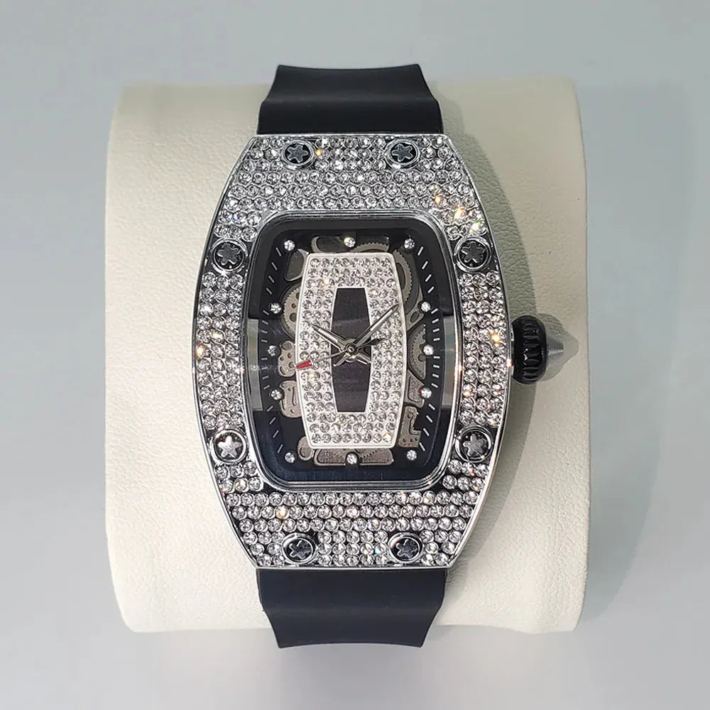 Luxury Diamond Women’s Watch | Tonneau Ice-Out Waterproof Sport Clock - Maison Novaire