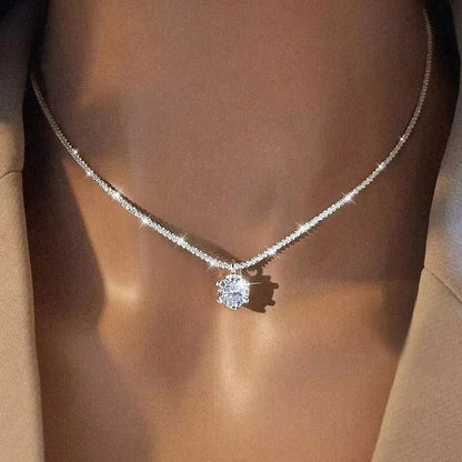 Luxury Moissanite Necklace 1CT – GRA Certified 925 Silver Pendant - Maison Novaire