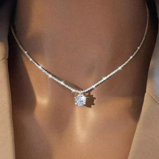 Luxury Moissanite Necklace 1CT – GRA Certified 925 Silver Pendant - Maison Novaire #