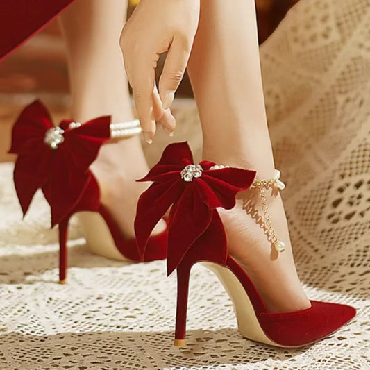 Luxury Pearl Butterfly High Heel Pumps - Maison Novaire