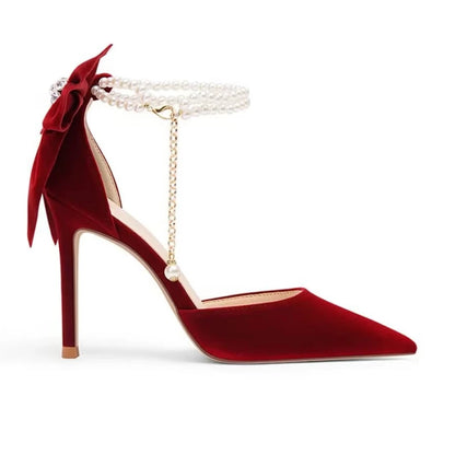 Luxury Pearl Butterfly High Heel Pumps - Maison Novaire
