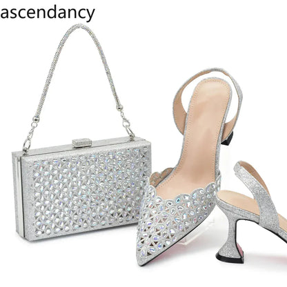 Luxury Rhinestone Italian Designer Shoes and Bags Set (Ascendancy). - BLAKESTORE-NG