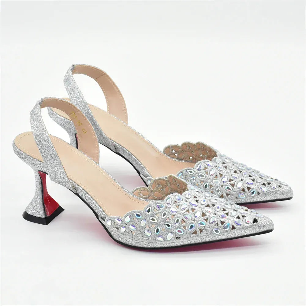 Luxury Rhinestone Italian Designer Shoes and Bags Set (Ascendancy). - BLAKESTORE-NG
