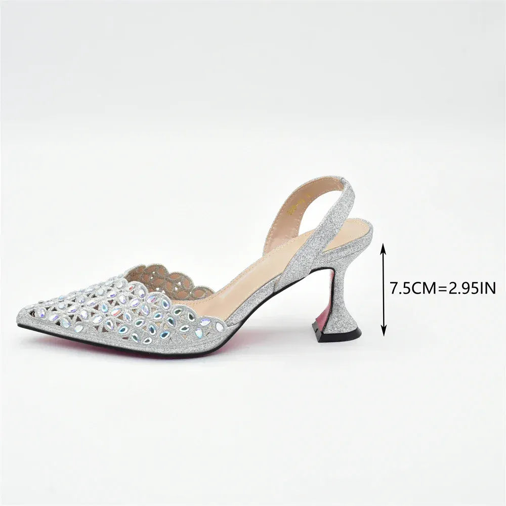 Luxury Rhinestone Italian Designer Shoes and Bags Set (Ascendancy). - BLAKESTORE-NG
