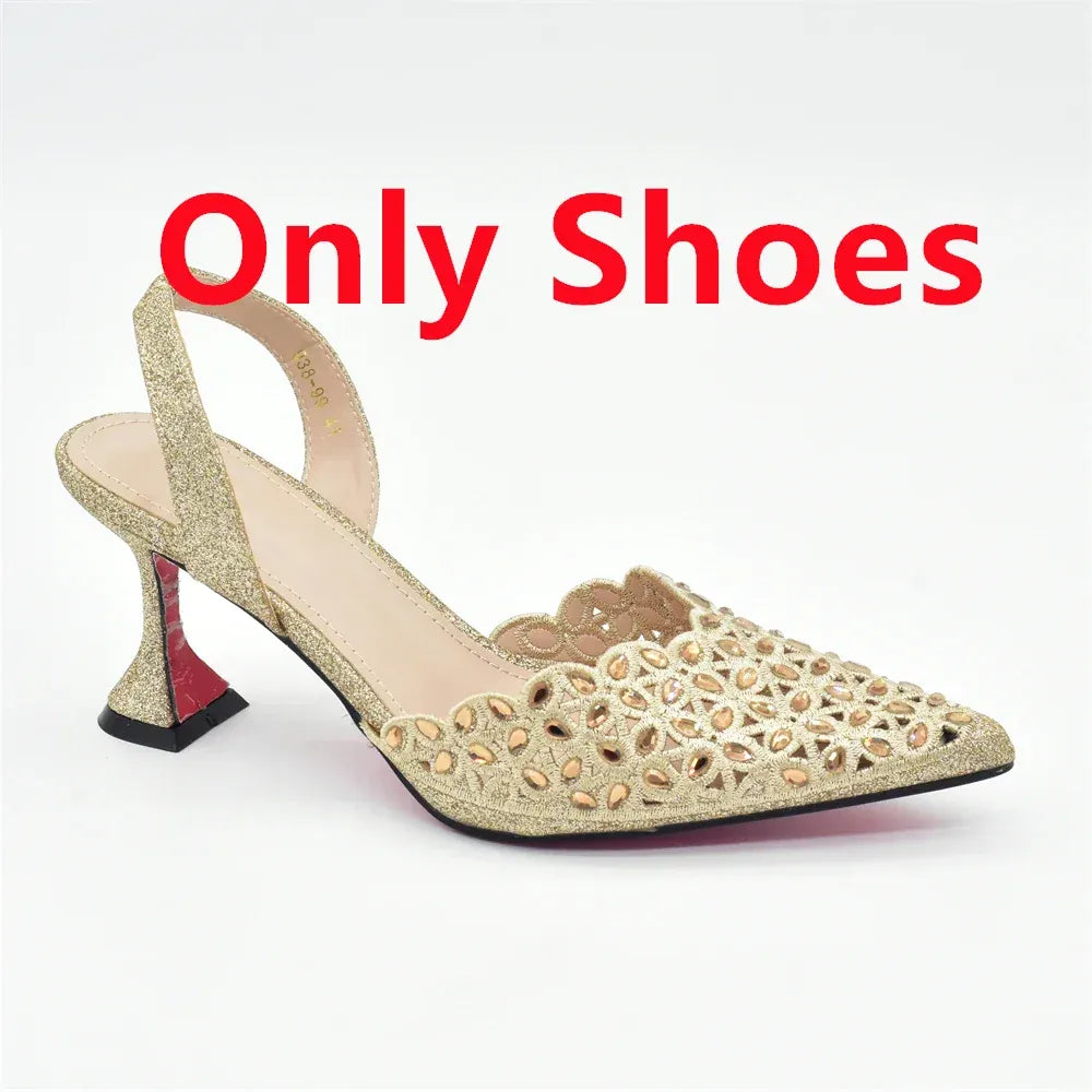 Luxury Rhinestone Italian Designer Shoes and Bags Set (Ascendancy). - BLAKESTORE-NG