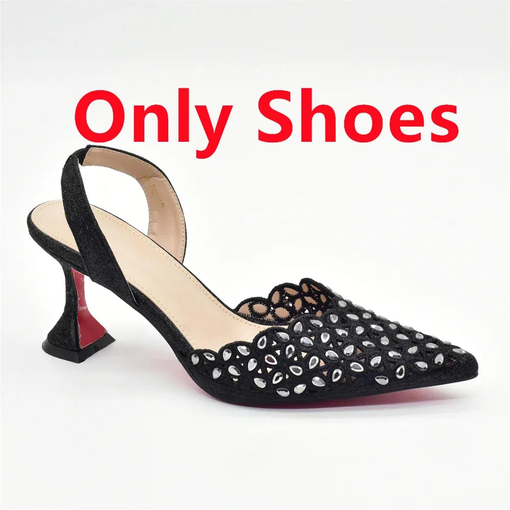Luxury Rhinestone Italian Designer Shoes and Bags Set (Ascendancy). - BLAKESTORE-NG