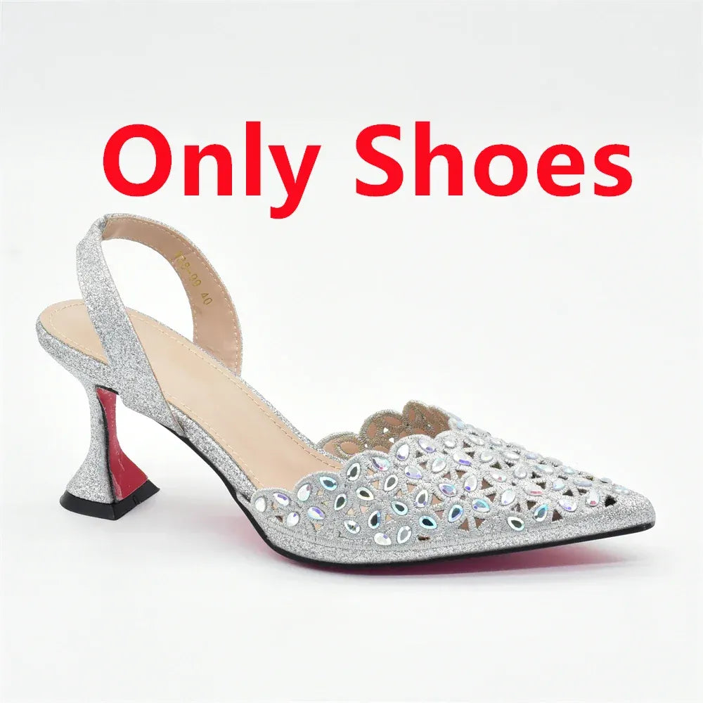 Luxury Rhinestone Italian Designer Shoes and Bags Set (Ascendancy). - BLAKESTORE-NG