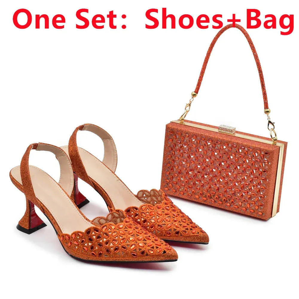 Luxury Rhinestone Italian Designer Shoes and Bags Set (Ascendancy). - Maison Novaire #