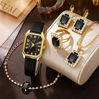 Luxury Women Wristwatch Blue Leather Band - Maison Novaire #