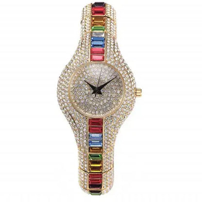 MISSFOX Luxury Gold Women’s Watch | Baguette Diamond Waterproof Clock - Maison Novaire #