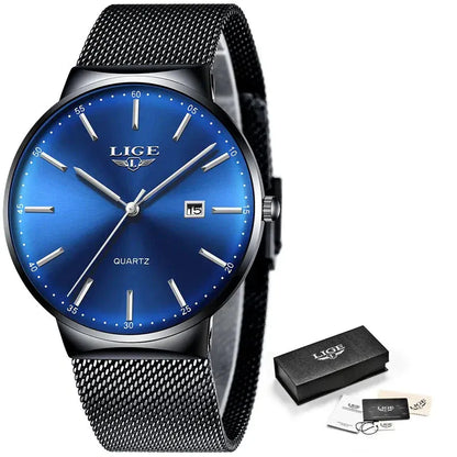 LIGE Luxury Women’s Watch | Ultra-Thin Steel Mesh Quartz Waterproof - Maison Novaire #