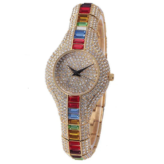 MISSFOX Luxury Gold Women’s Watch | Baguette Diamond Waterproof Clock - BLAKESTORE-NG