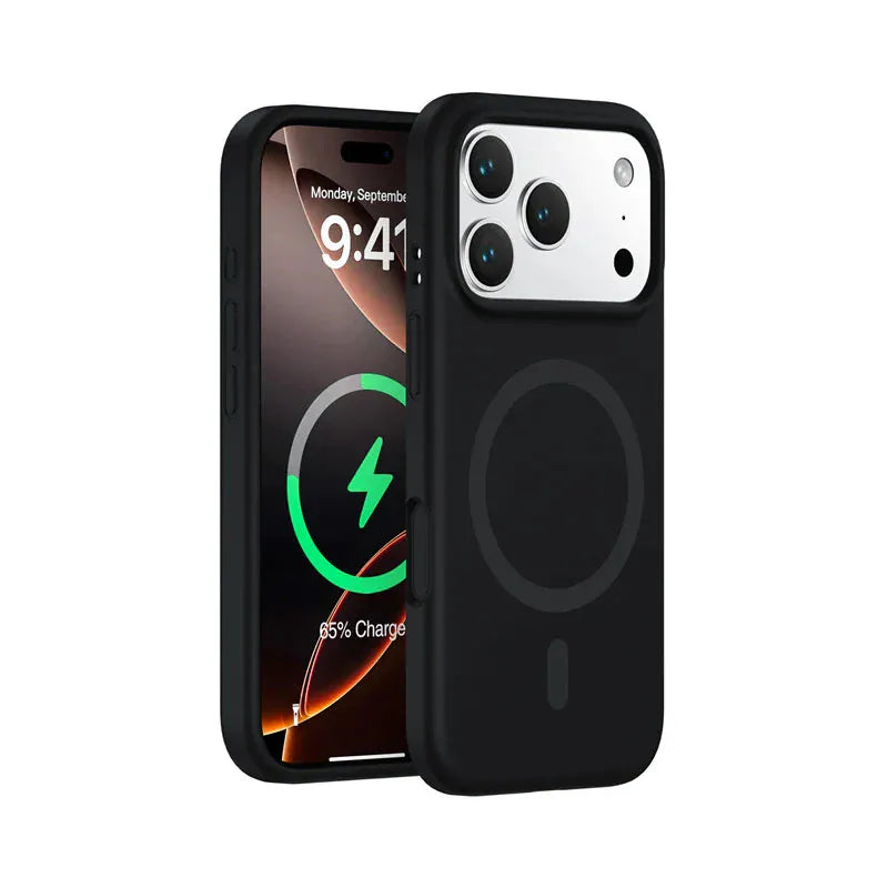 Magnetic Solid Color Liquid Silicone MagSafe Phone Case For iphone 17. - BLAKESTORE-NG