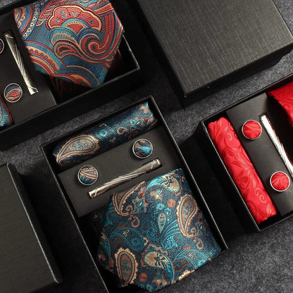 Maison Novaire 100% Silk Paisley Floral Tie - Maison Novaire #