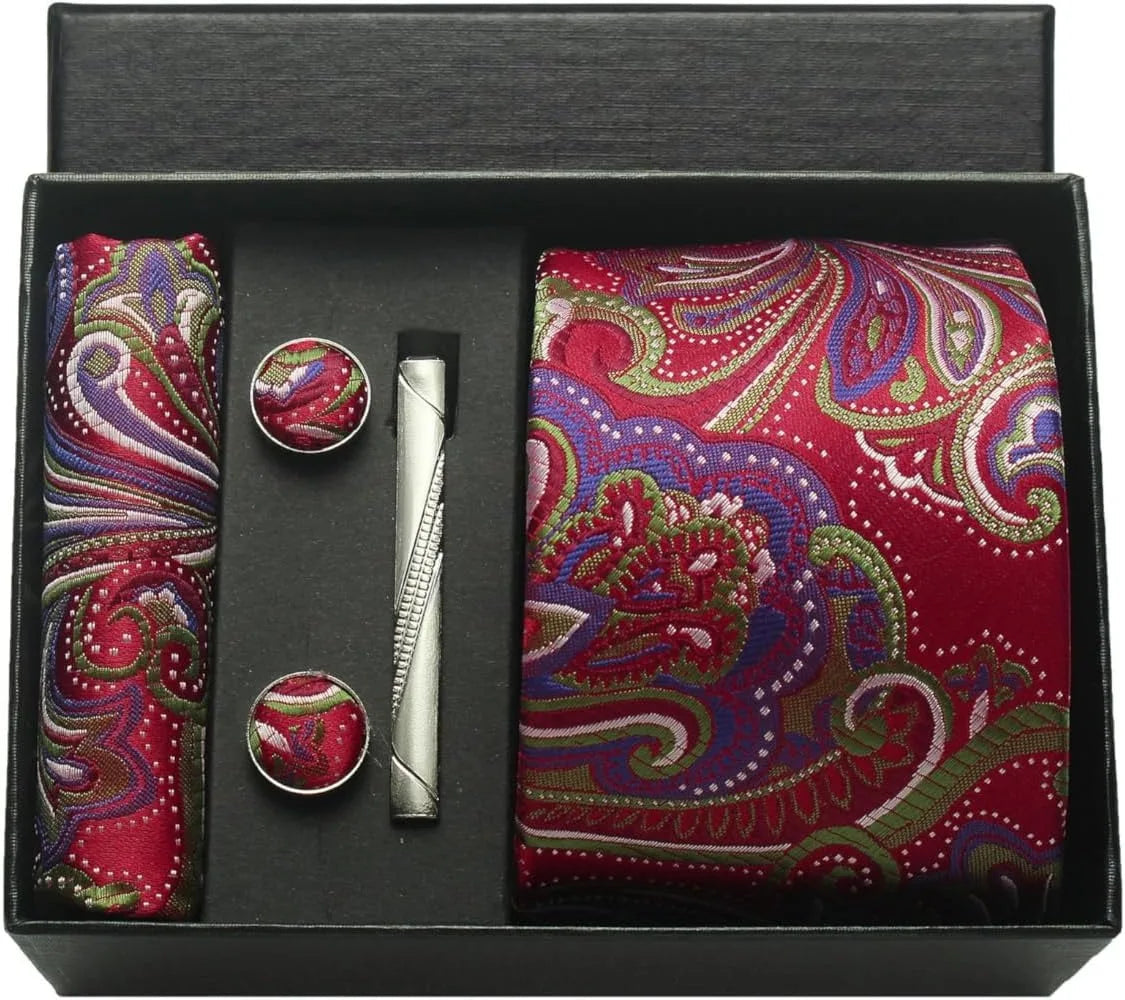 Maison Novaire 100% Silk Paisley Floral Tie - Maison Novaire #