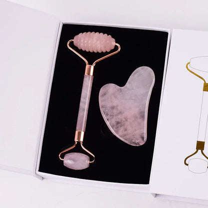 Maison Novaire Rose Quartz Gua Sha & Face Roller - Maison Novaire #