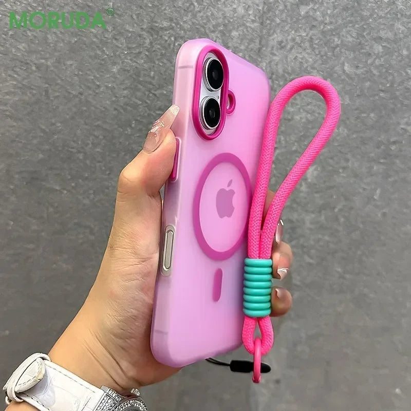 Matte Clear Magnetic Wireless Wrist Strap Candy Color Cover. - Maison Novaire #