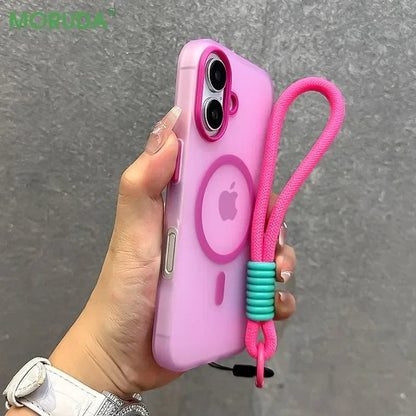 Matte Clear Magnetic Wireless Wrist Strap Candy Color Cover. - Maison Novaire #