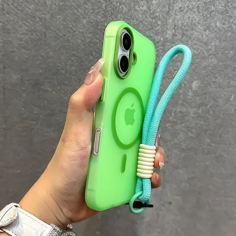 Matte Clear Magnetic Wireless Wrist Strap Candy Color Cover. - Maison Novaire #
