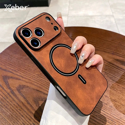 Matte Leather MagSafe Magnetic Wireless Phone Case. - Maison Novaire #