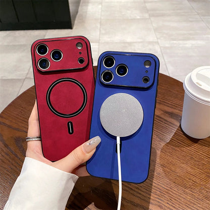 Matte Leather MagSafe Magnetic Wireless Phone Case. - Maison Novaire #