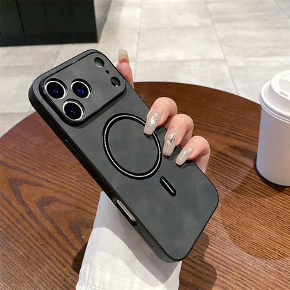 Matte Leather MagSafe Magnetic Wireless Phone Case. - Maison Novaire #
