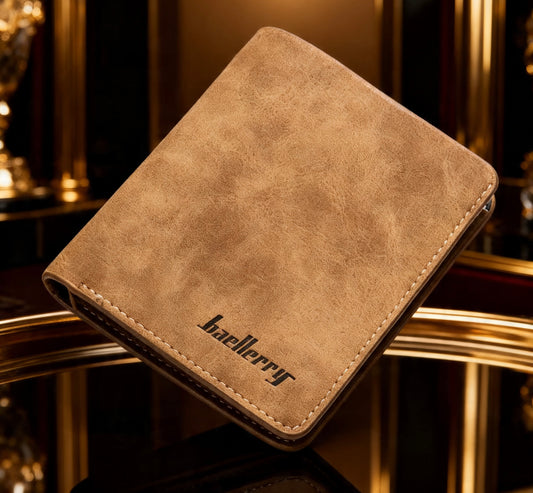 Men Genuine Leather Slim Wallet with Multi-Card Holder  - Cross Brown - Maison Novaire