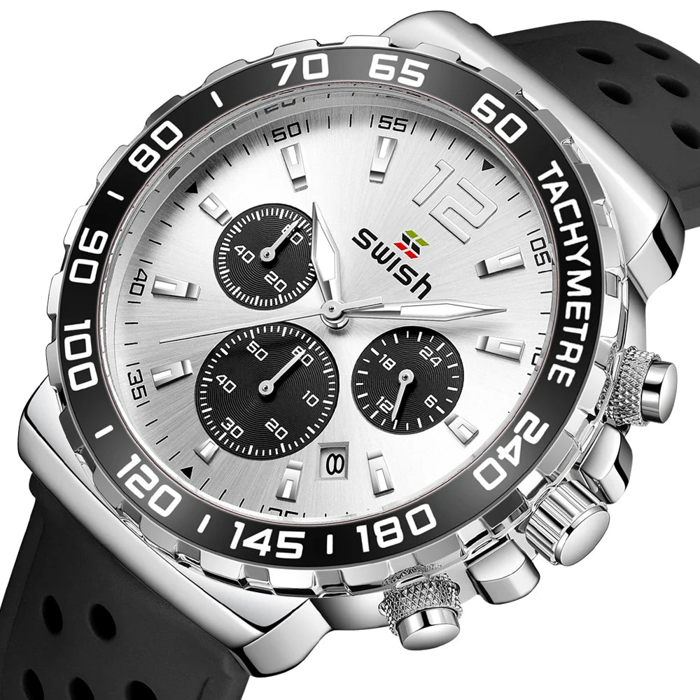 Men Quartz Watch Dial Chronograph. - BLAKESTORE-NG
