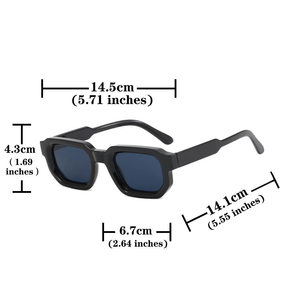 Men Vintage Rectangle Frame Sunglasses. - Maison Novaire #