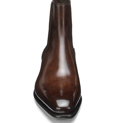 Men’s Brown Chelsea Boots | Classic PU Ankle Boots with Elastic Panels for Everyday Comfort & Style - Maison Novaire #