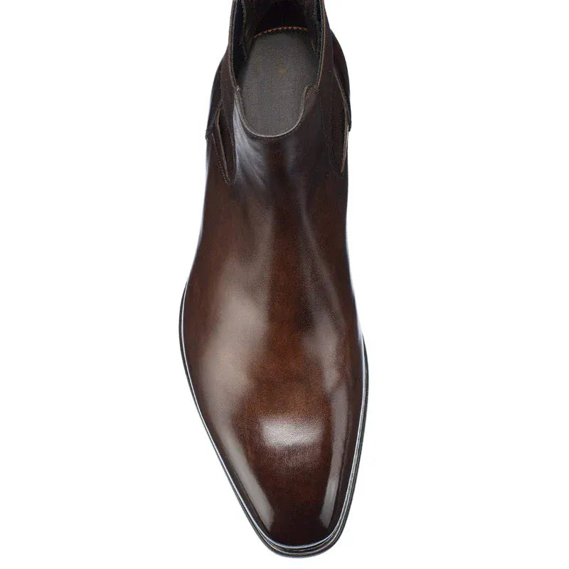 Men’s Brown Chelsea Boots | Classic PU Ankle Boots with Elastic Panels for Everyday Comfort & Style - Maison Novaire #
