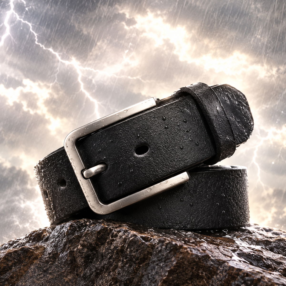 Men’s Genuine Leather Belt with Classic Buckle | Maison Novaire  - Black / 105 - Maison Novaire
