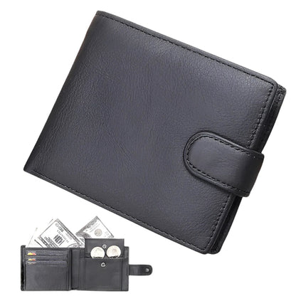 Men’s Genuine Leather Wallet | Premium Bifold Cardholder RFID Blocking for Everyday Business Casual Carry - BLAKESTORE-NG