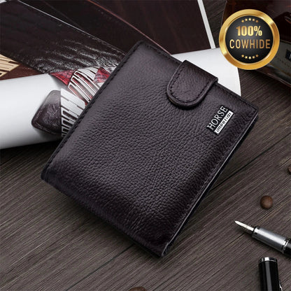 Men’s Genuine Leather Wallet | Premium Bifold RFID Blocking Cardholder Slim Leather Wallet Black Brown Everyday Carry - BLAKESTORE-NG