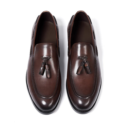 Men's Leather Tassel Loafers | Handmade Comfort Slip-Ons | Formal Casual - Maison Novaire