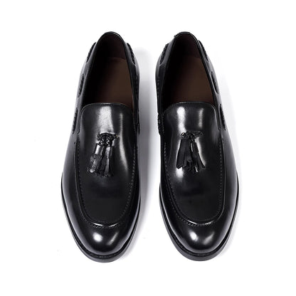 Men's Leather Tassel Loafers | Handmade Comfort Slip-Ons | Formal Casual - Maison Novaire