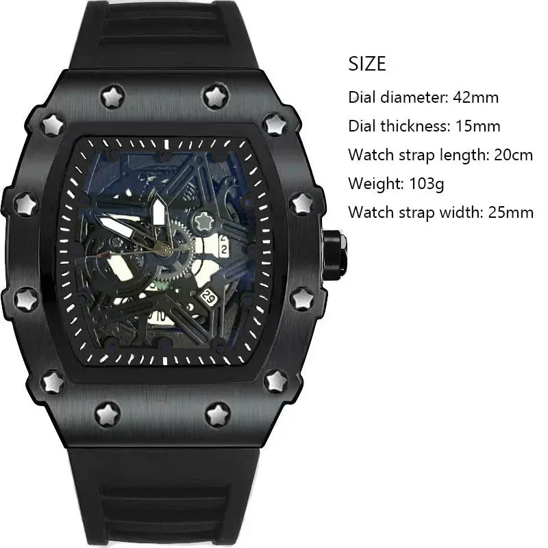 Men’s Pentagram Luminous Watch | Light Luxury Barrel Quartz Timepiece - Maison Novaire