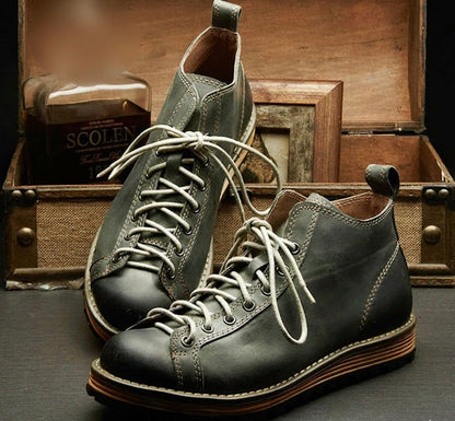 Men’s Premium Cowhide Hiking & Trekking Boots | Full-Grain Leather Waterproof Ankle Boots for Rugged Trails & All-Terrain Adventures - BLAKESTORE-NG