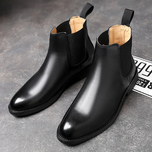 Men’s Retro Chelsea Boots – Genuine Leather British Style Ankle Boots - BLAKESTORE-NG