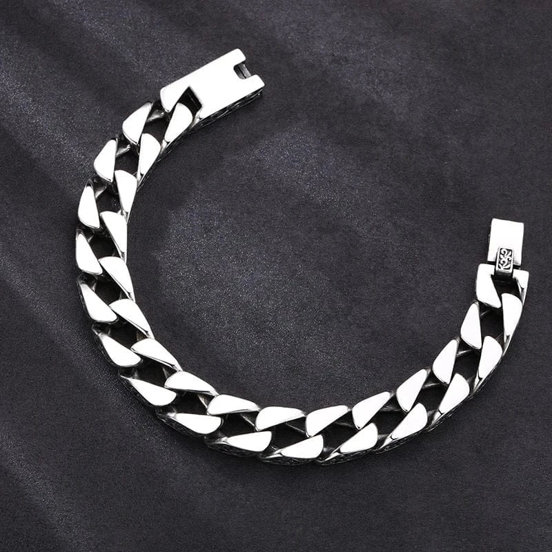 Men's S925 Silver Retro Bar Bracelets. - BLAKESTORE-NG