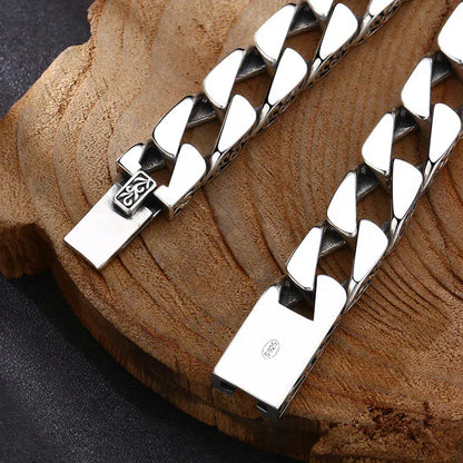 Men's S925 Silver Retro Bar Bracelets. - BLAKESTORE-NG