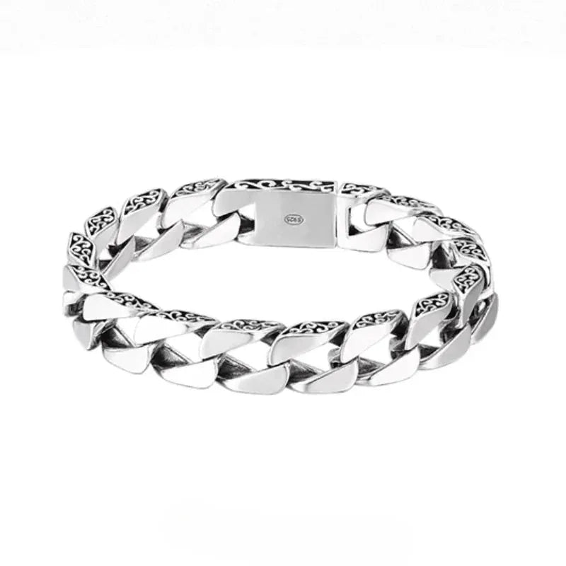 Men's S925 Silver Retro Bar Bracelets. - BLAKESTORE-NG