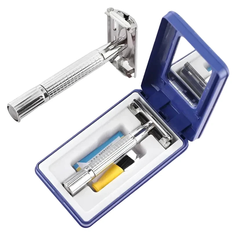 Men’s Shaving Razor with Blade | Premium Safety Razor Stainless Steel Handle Close Smooth Shave Reduced Irritation - BLAKESTORE-NG