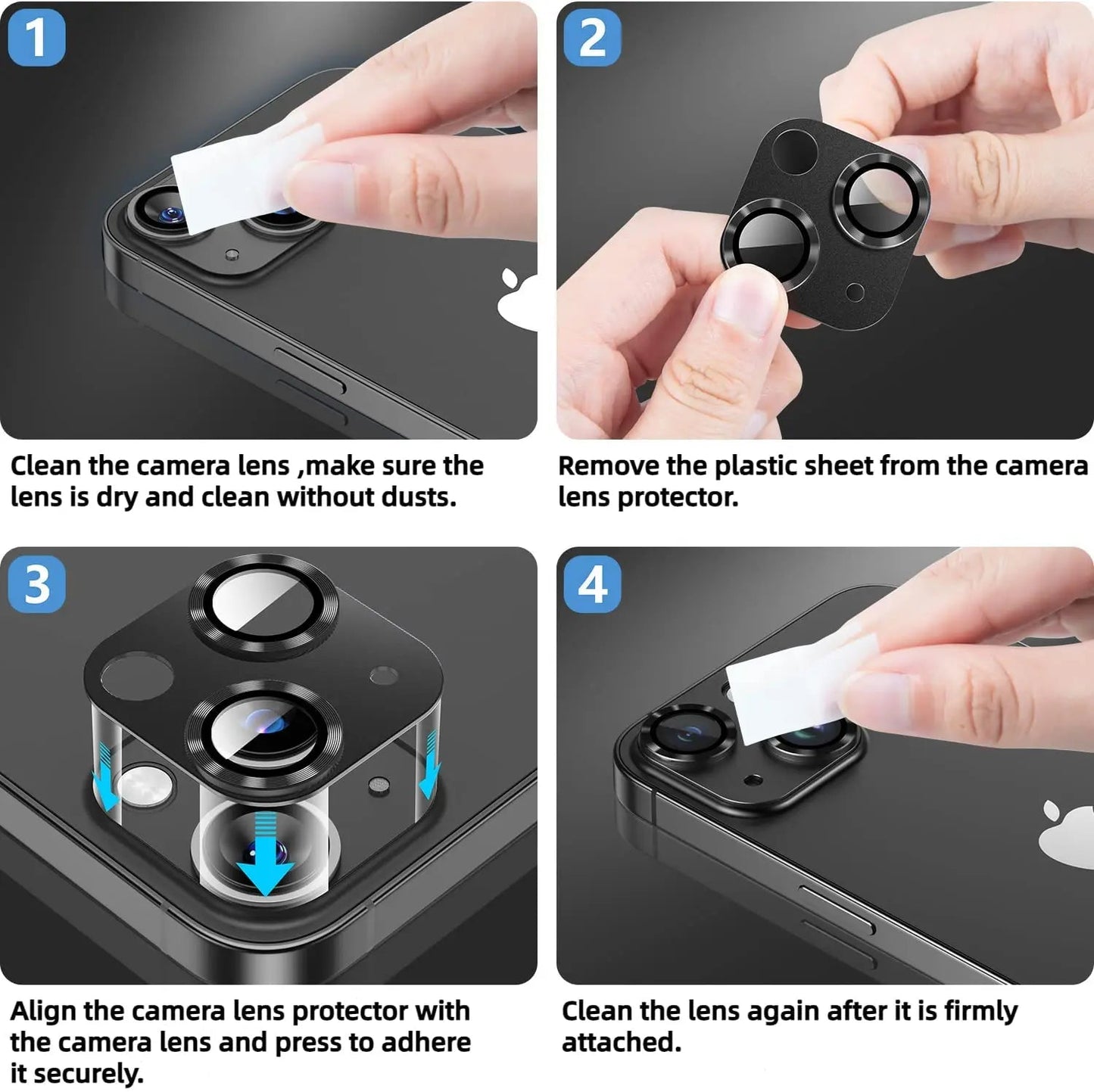 Metal Tempered Glass Camera Lens Protector Film Cover For iPhone. - Maison Novaire #