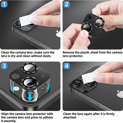 Metal Tempered Glass Camera Lens Protector Film Cover For iPhone. - Maison Novaire #