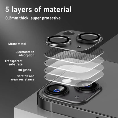 Metal Tempered Glass Camera Lens Protector Film Cover For iPhone. - Maison Novaire #